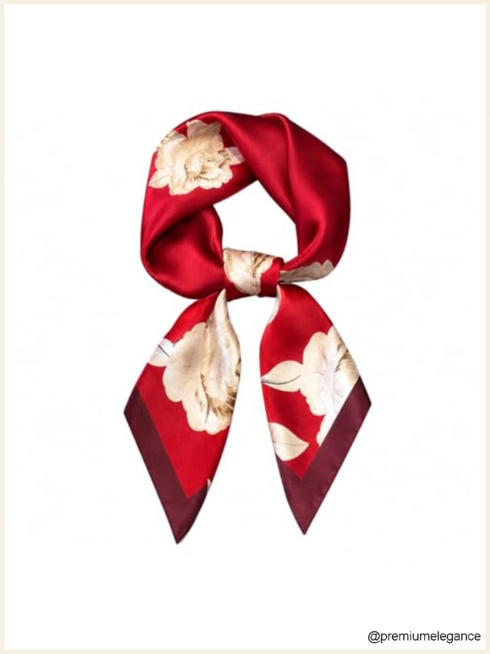 Satin Square Scarf for Women - Floral Silky Soft Head Wrap, Lightweight Hair
